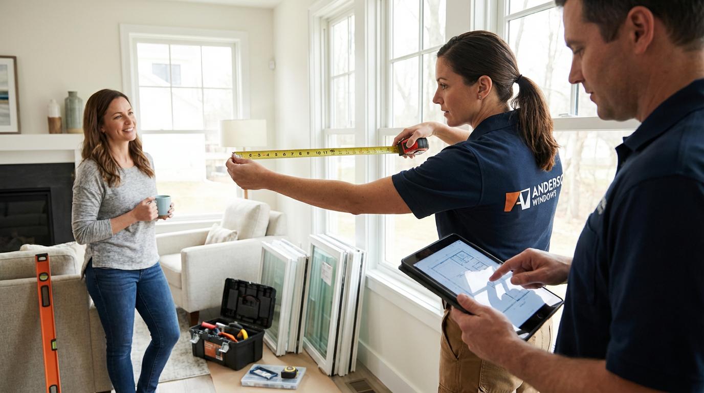 Fagfolk måler vindue præcist