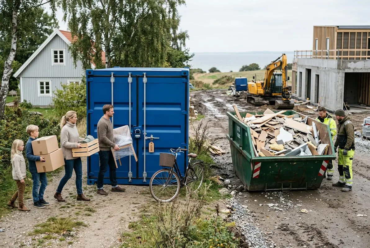 Containerleje til flytning vs. byggeplads